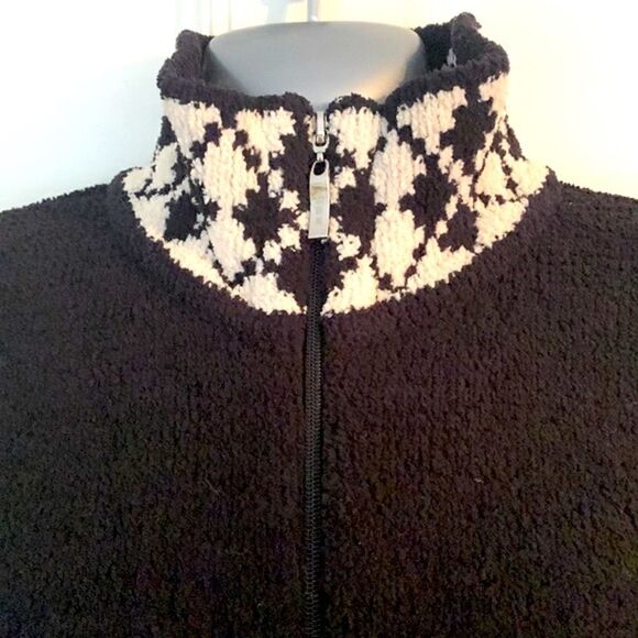 Kashwere Womens Zip Up Black Sleeveless Vest Large - Picture 5 of 13